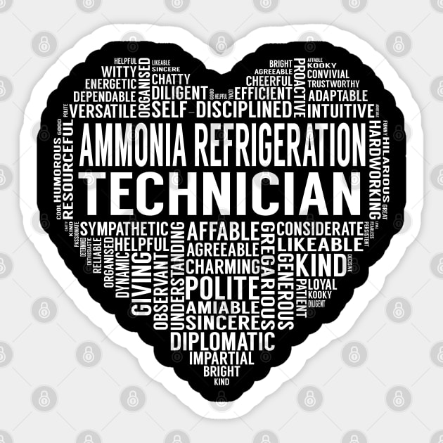 Ammonia Refrigeration Technician Heart Sticker by LotusTee